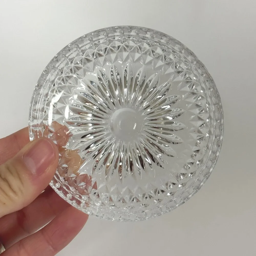 Vintage FB Rogers Crystal Coaster Set of 6 Silver plated Lion Paw Footed holder